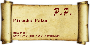 Piroska Péter névjegykártya